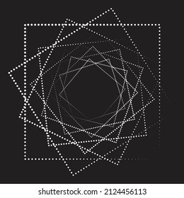 Geometric square dot style pattern design vector illustration on black background