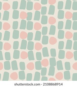 geometric, square and dots chaotic placement hand drawn fabric surface design, minimalist cozy boho textile and modern wrapping paper seamless pattern background, simple nordic gift wrap, wallpaper 