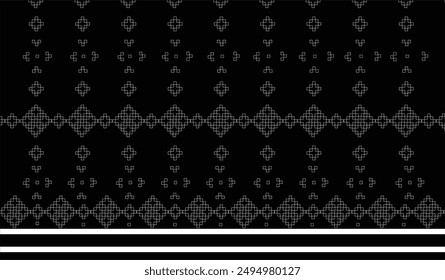 Geometric square floral pattern on black background