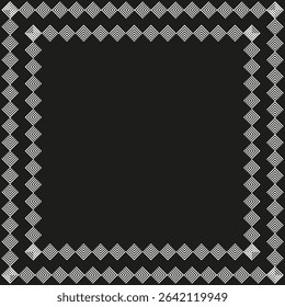 Geometric square frame. Diamond vector border. Patterned tile design. Decorative graphic element.