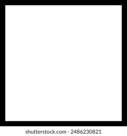 Geometrischer quadratischer Rahmen. Modernes schwarzes Designelement. Quadratischer Monogrammrahmen. Abstrakte Abbildung. Geometrische Liniengrafik. Handgezeichnetes Umrisssymbol.
