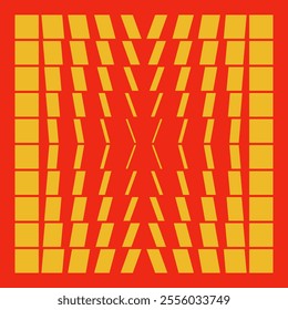 Geometric square groovy checkered pattern