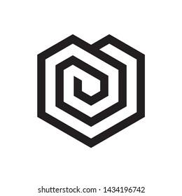 Geometric Square Hexagon Business Company Stock Vector Logo Design