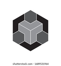 Geometric Square Hexagon Business Company Stock Vector Logo Design