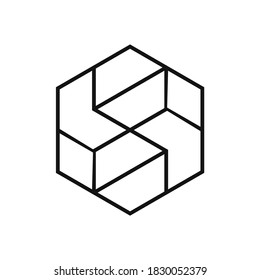 Geometric Square Hexagon Business Company Stock Vector Logo Design