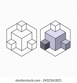 Geometric square hexagon. Business company concept vector design.