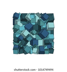 Geometric square icon of cubes