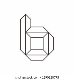 Geometric Square Letter B Business Company Vector Logo Design