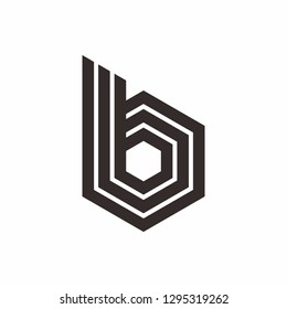 Geometric Square Letter B Business Company Vector Logo Design