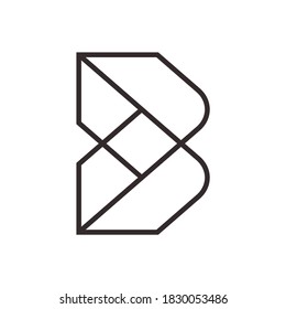 Geometric Square Letter B Business Company Vector Logo Design