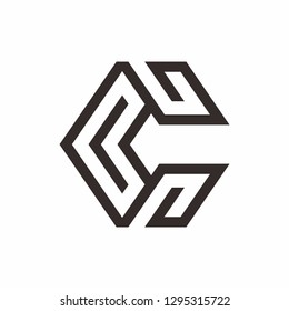 Geometric Square Letter C Business Company Vector Logo Design