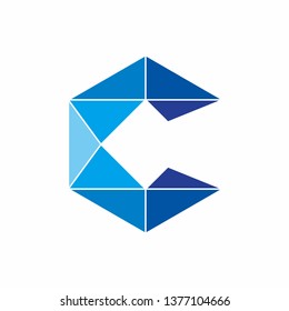 Geometric Square Letter C Business Company Vector Logo Design