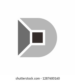 Geometric Square Letter D Business Company Vector Logo Design