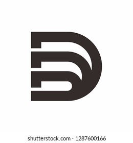 Geometric Square Letter D Business Company Vector Logo Design