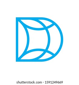 Geometric Square Letter D Business Company Vector Logo Design