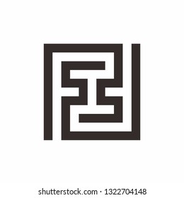 Geometric Square Letter F Business Company Vector Logo Design