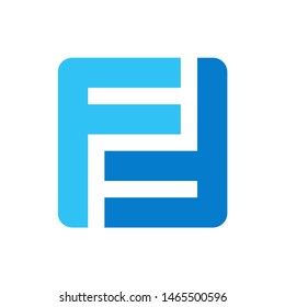 Geometric Square Letter F Business Company Vector Logo Design