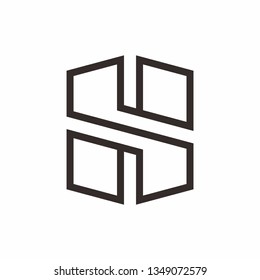 Geometric Square Letter H Business Company Vector Logo Design