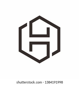 Geometric Square Letter H Business Company Vector Logo Design