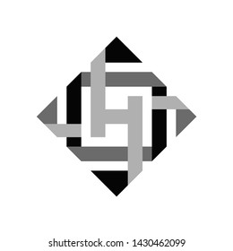 Geometric Square Letter H Business Company Vector Logo Design