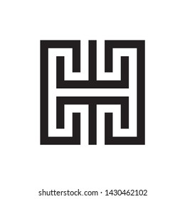 Geometric Square Letter H Business Company Vector Logo Design