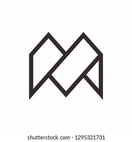 Geometric Square Letter M Business Company Vector Logo Design