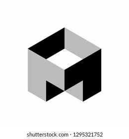 Geometric Square Letter M Business Company Vector Logo Design