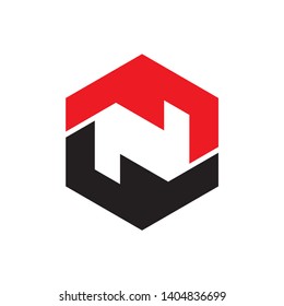 Geometric Square Letter N Space Business Company Vector Logo Design