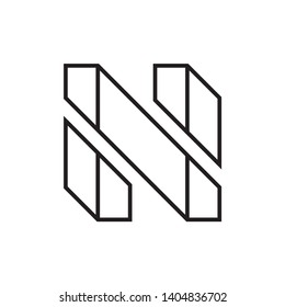 Geometric Square Letter N Space Business Company Vector Logo Design