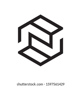 Geometric Square Letter N Space Business Company Vector Logo Design	