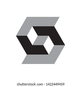 Geometric Square Letter S Business Company Vector Logo Design