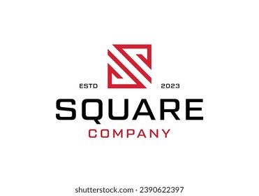 geometric square letter S logo icon design template