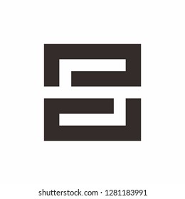 Geometric Square Letter S Space Business Company Vector Logo Design