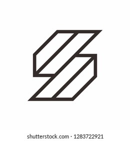 Geometric Square Letter S Space Business Company Vector Logo Design