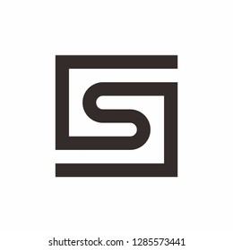 Geometric Square Letter S Space Business Company Vector Logo Design