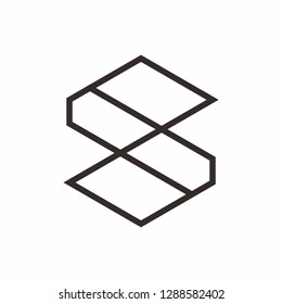 Geometric Square Letter S Space Business Company Vector Logo Design