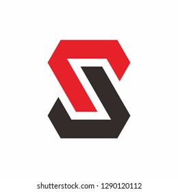 Geometric Square Letter S Space Business Company Vector Logo Design