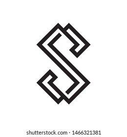 Geometric Square Letter S Space Business Company Vector Logo Design