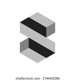 Geometric Square Letter S Space Business Company Vector Logo Design