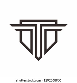 Geometric Square Letter T Pillar Building Business Company Vector Logo Design