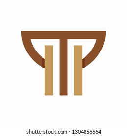 Geometric Square Letter T Pillar Building Business Company Vector Logo Design