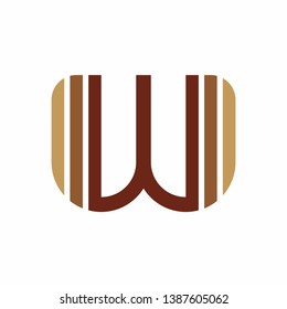 Geometric Square Letter W Business Company Vector Logo Design