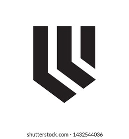 Geometric Square Letter W Business Company Vector Logo Design