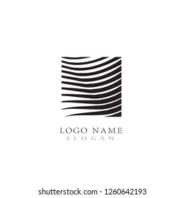 Geometric Square Lines & Stripes Logo. Icon & Symbol Vector Template.