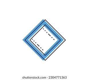 Geometric Square Logo Design Illustration