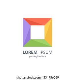 Geometric square logo design template.Vector illustration.