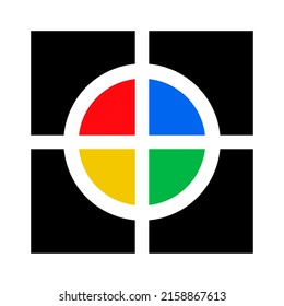 Logo cuadrado geométrico, icono. Símbolo abstracto