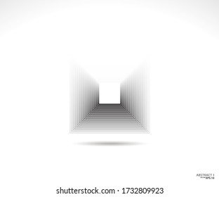 Geometric Square logo. Stroke square frame. Line icon, sign, symbol, Flat design, button, web, picture frame. vector - illustration eps 10.