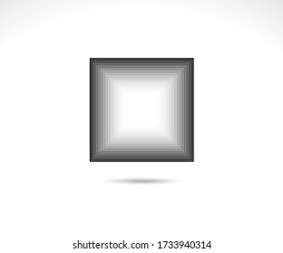 Geometric Square logo. Stroke square frame. Line icon, sign, symbol, Flat design, button, web, picture frame. vector - illustration eps 10.