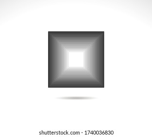 Geometric Square logo. Stroke square frame. Line icon, sign, symbol, Flat design, button, web, picture frame. vector - illustration eps 10.